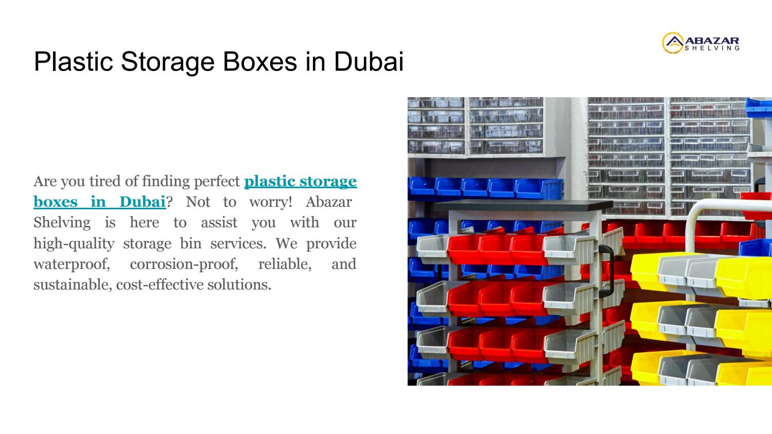 Plastic Storage Boxes in Dubai by abazarshelving Issuu