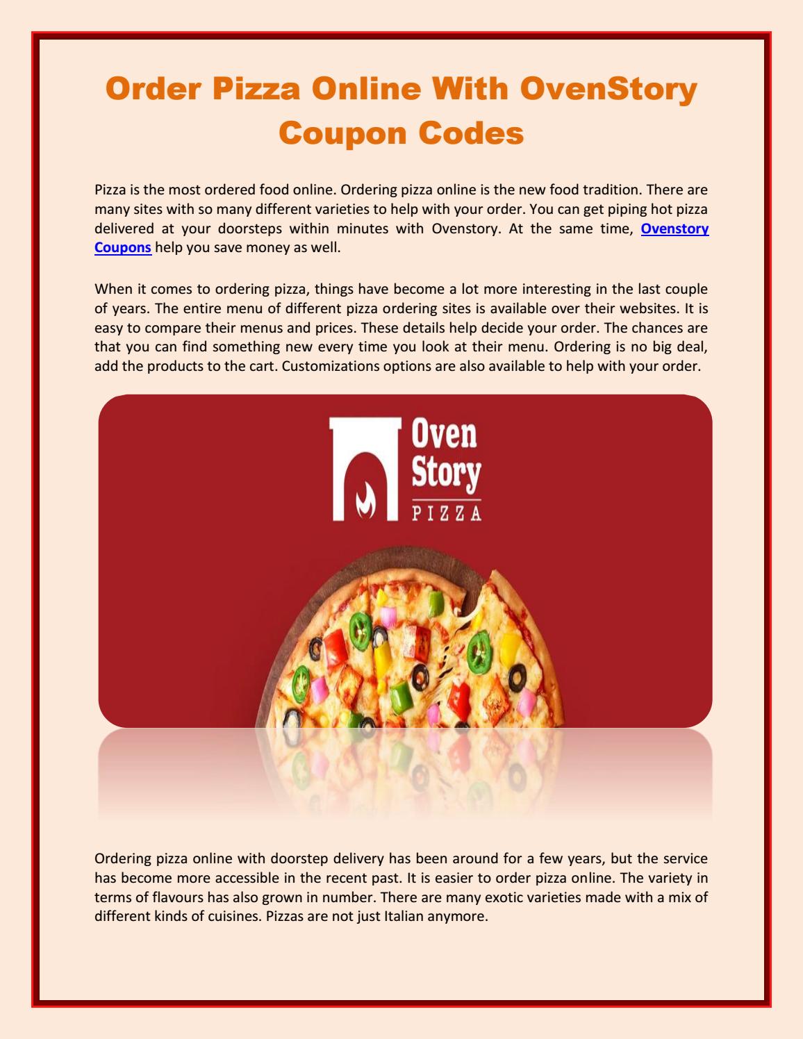 Order Pizza Online With OvenStory Coupon Codes by IshitaKaur Issuu