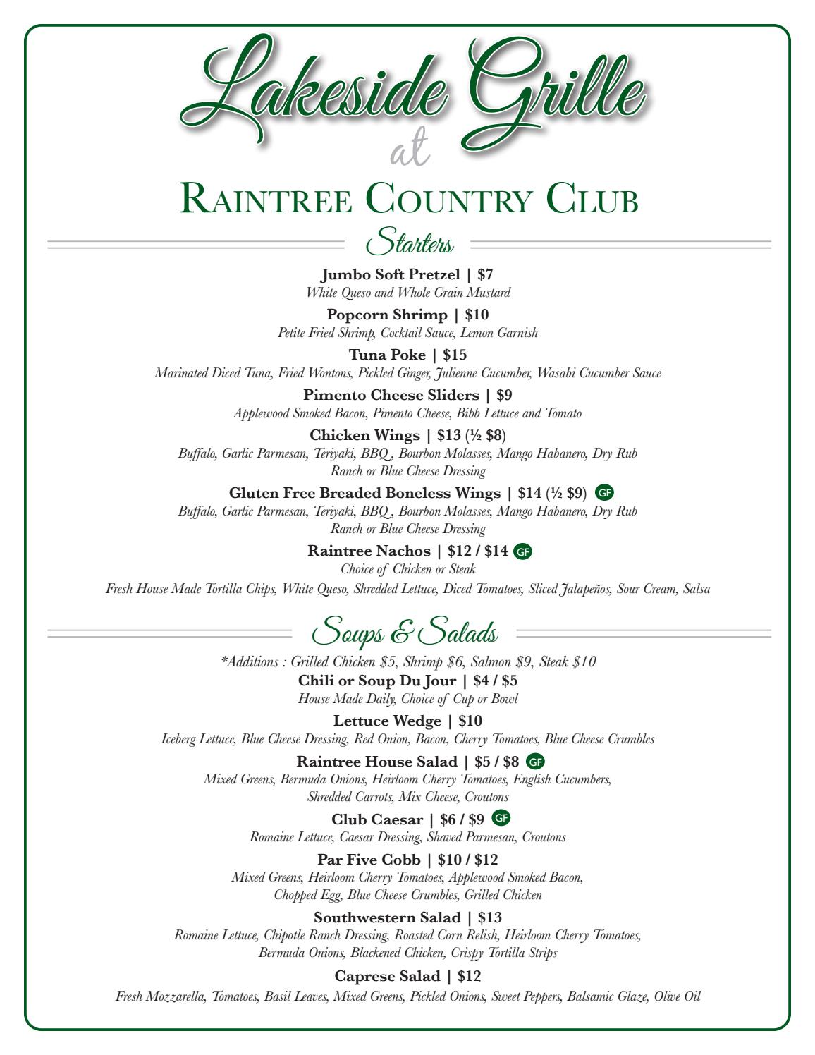 Lakeside Grille Menus by raintreecc Issuu