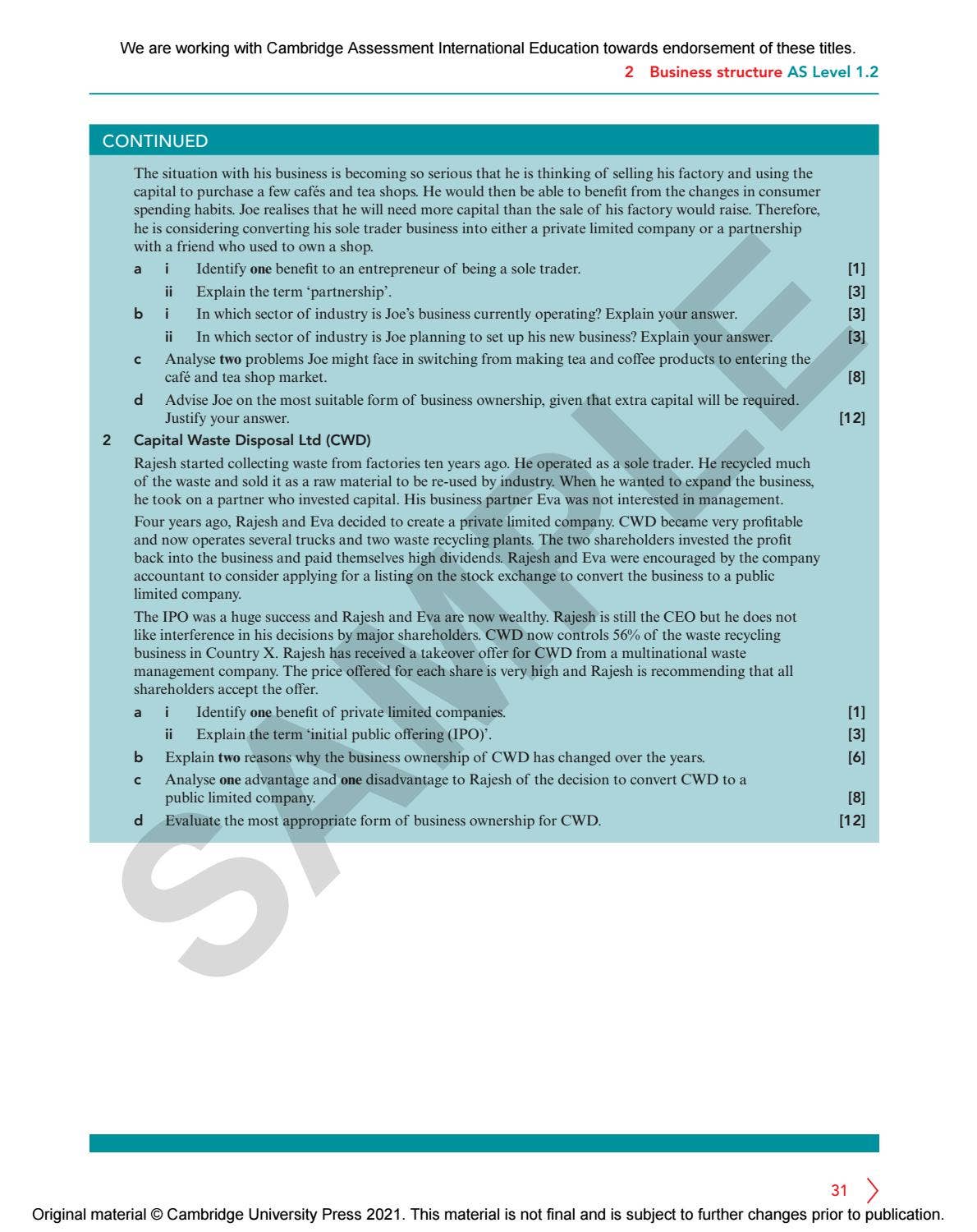 International AS & A Level MULTI-COMPONENT Sample by Cambridge ...