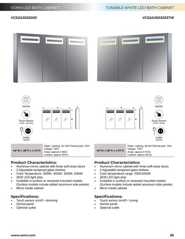 VONN - LED 卫浴 Cabinets 目录 第 20 页