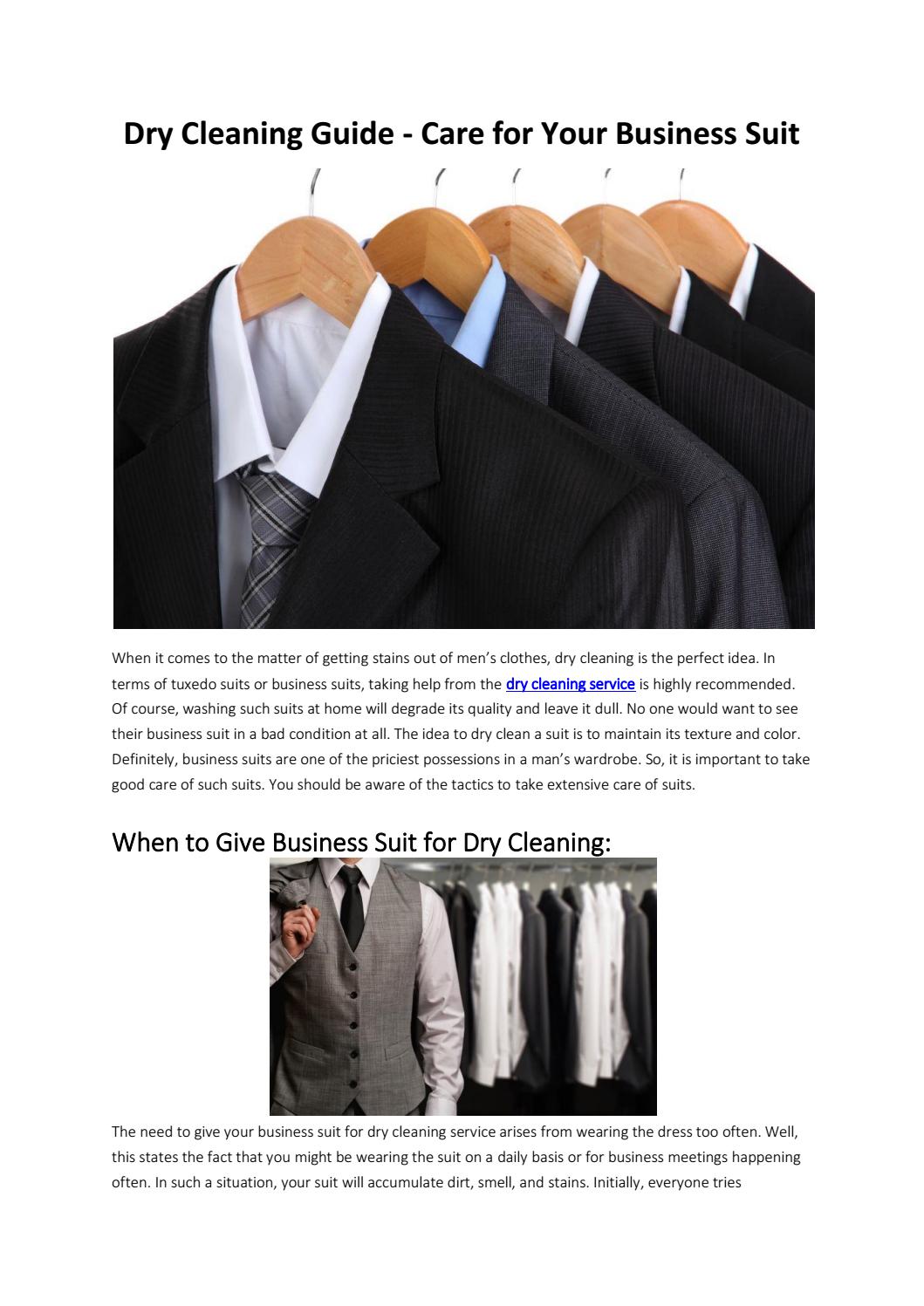 Dry Cleaning Guide Care for Your Business Suit by hellolaundry Issuu