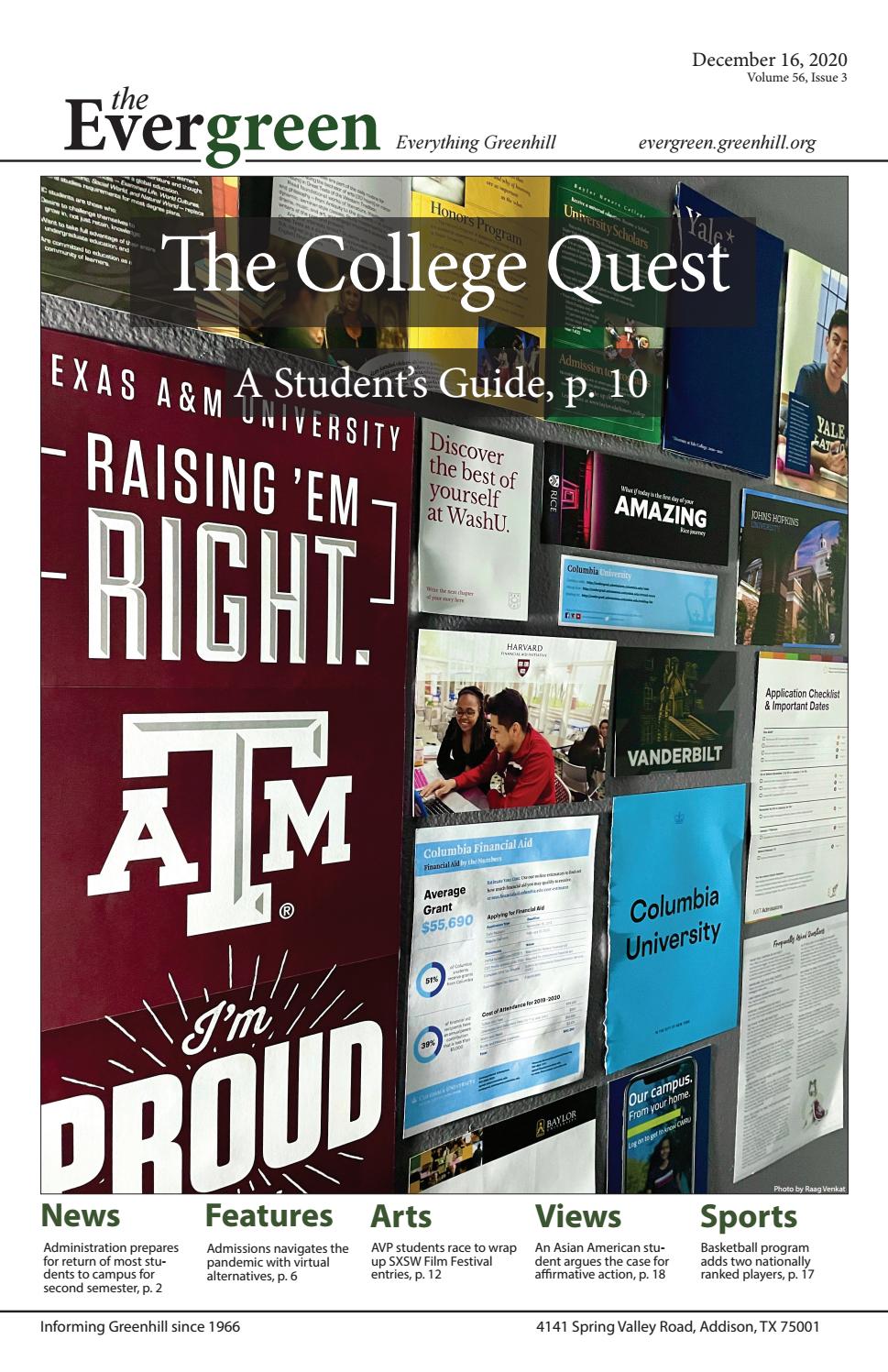 December 2020 The Evergreen, Greenhill School by The Evergreen