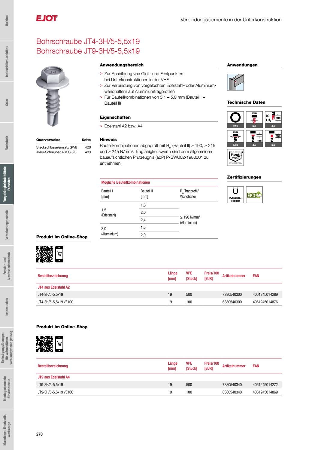 General Fasteners Catalog DE 2021 by ejotsverige Issuu