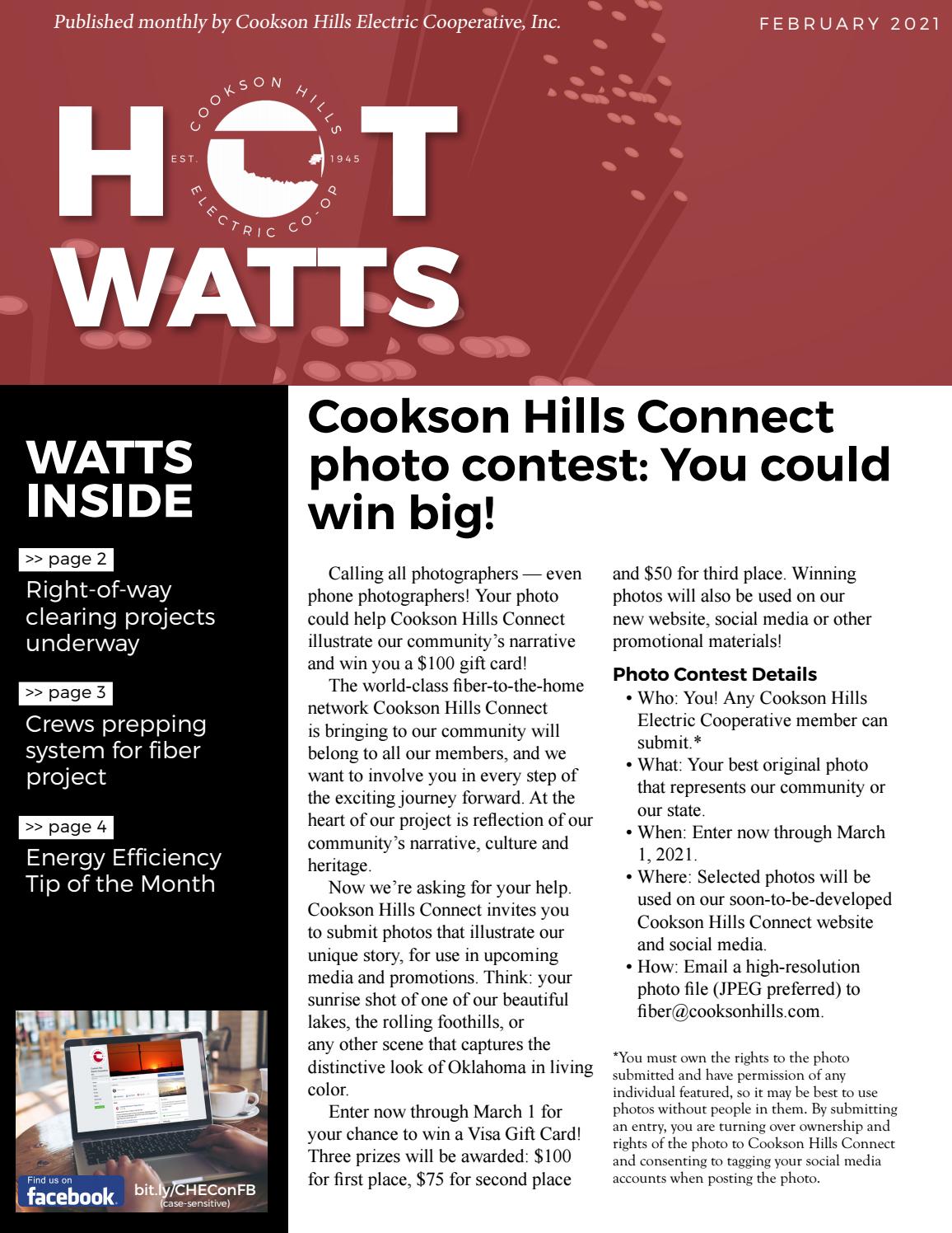 CHEC Hot Watts February 2021 by Cookson Hills Electric Cooperative - Issuu