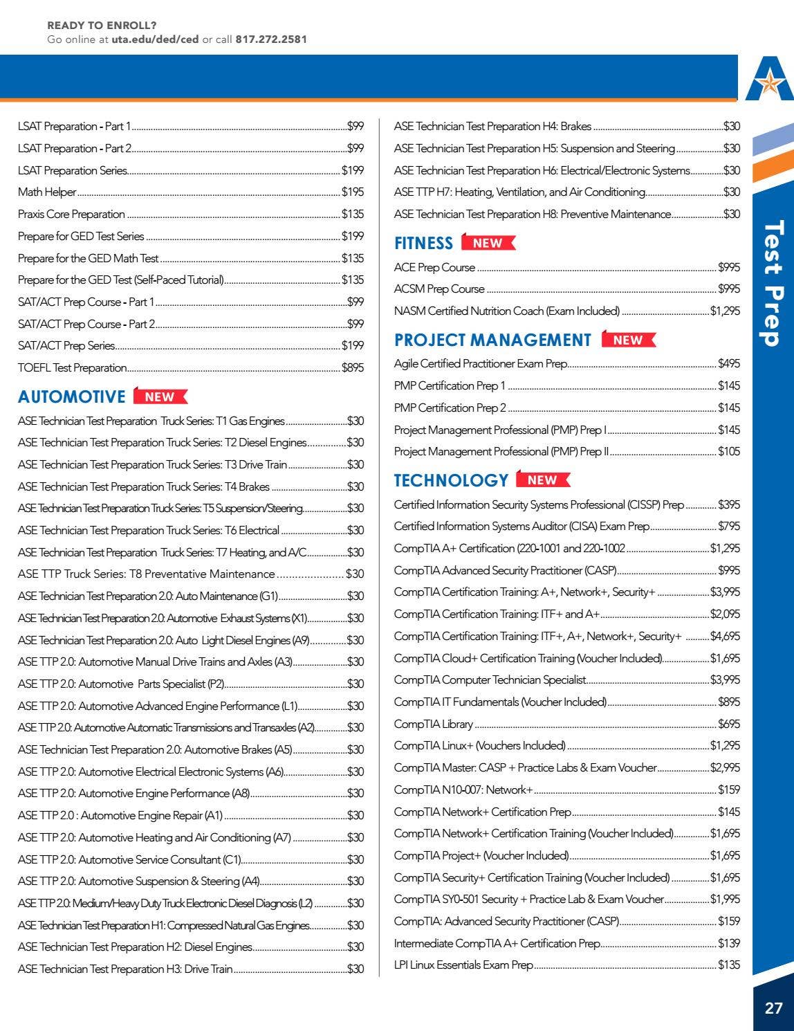 UT Arlington Continuing Education Spring 2021 Course Catalog by UTA