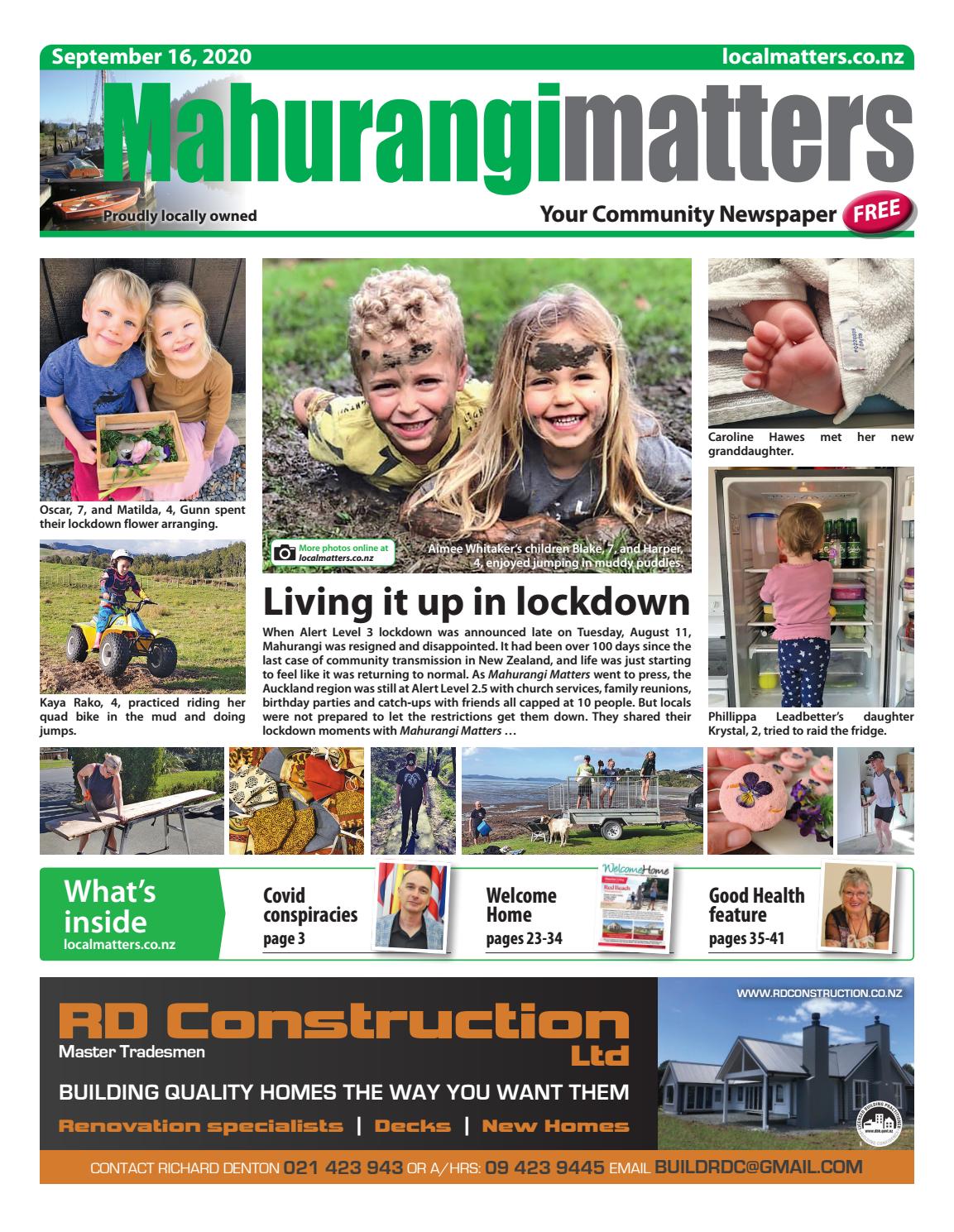 Mahurangi Matters_Issue 392_16 September 2020 by Localmatters - Issuu