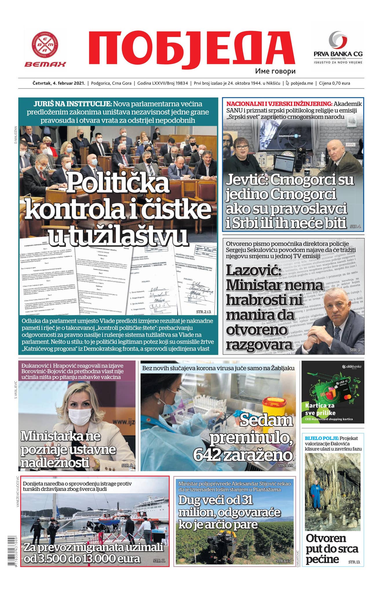 Dnevni list Pobjeda 04.02.2021. by Pobjeda - Issuu