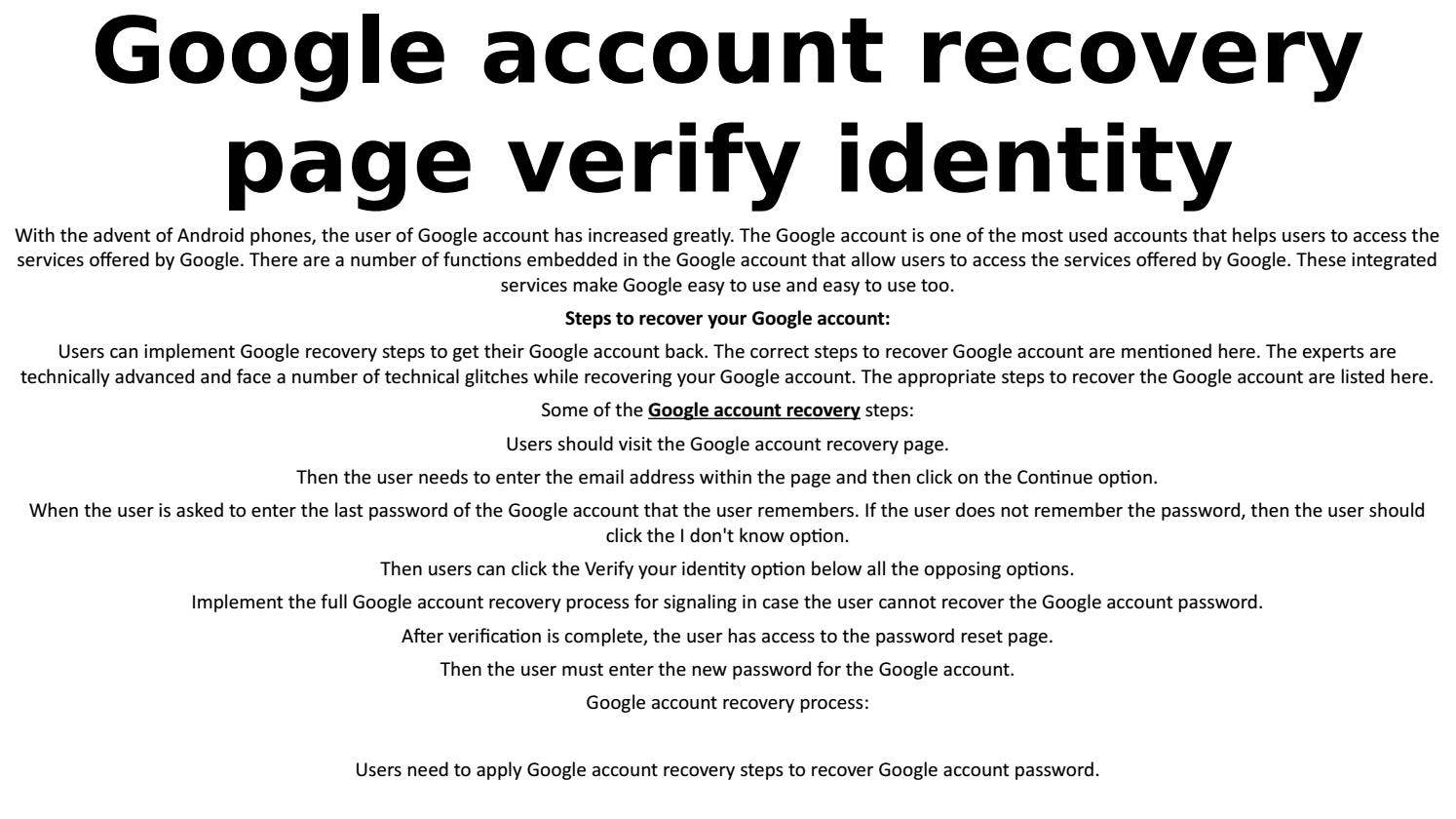 Google account recovery page verify identity by keyquery - Issuu