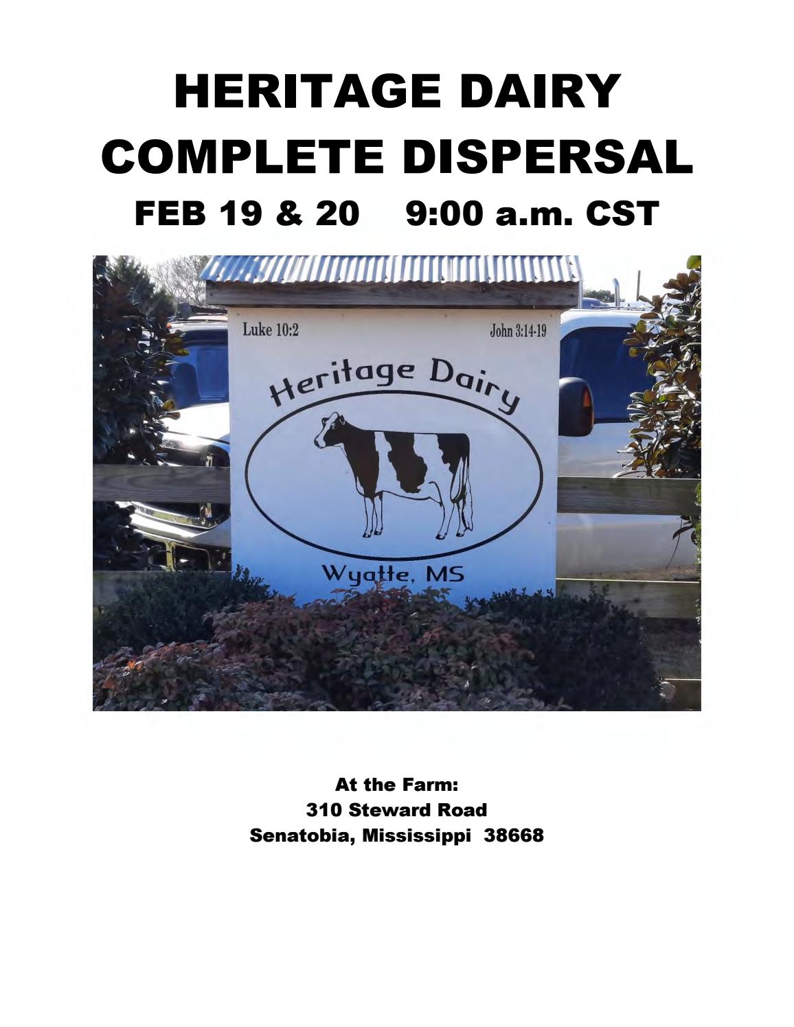 Heritage Dairy Complete Dispersal by Dairy Agenda Today Issuu