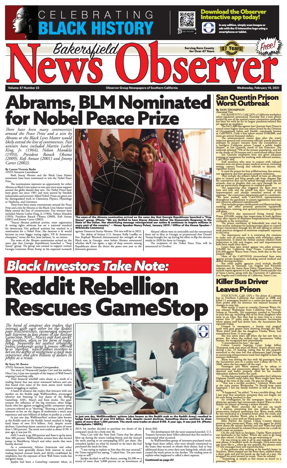 Bakersfield News Observer 2.10.21 4C by Observer Group Newspapers of