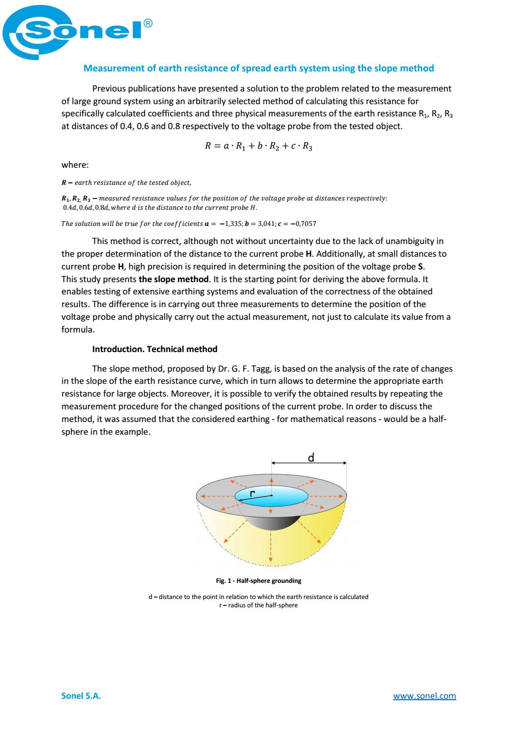 Expert content Measurement of earth resistance of spread earth system
