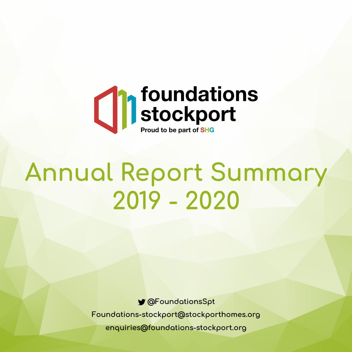Foundations Stockport Annual Report by stockporthomes Issuu