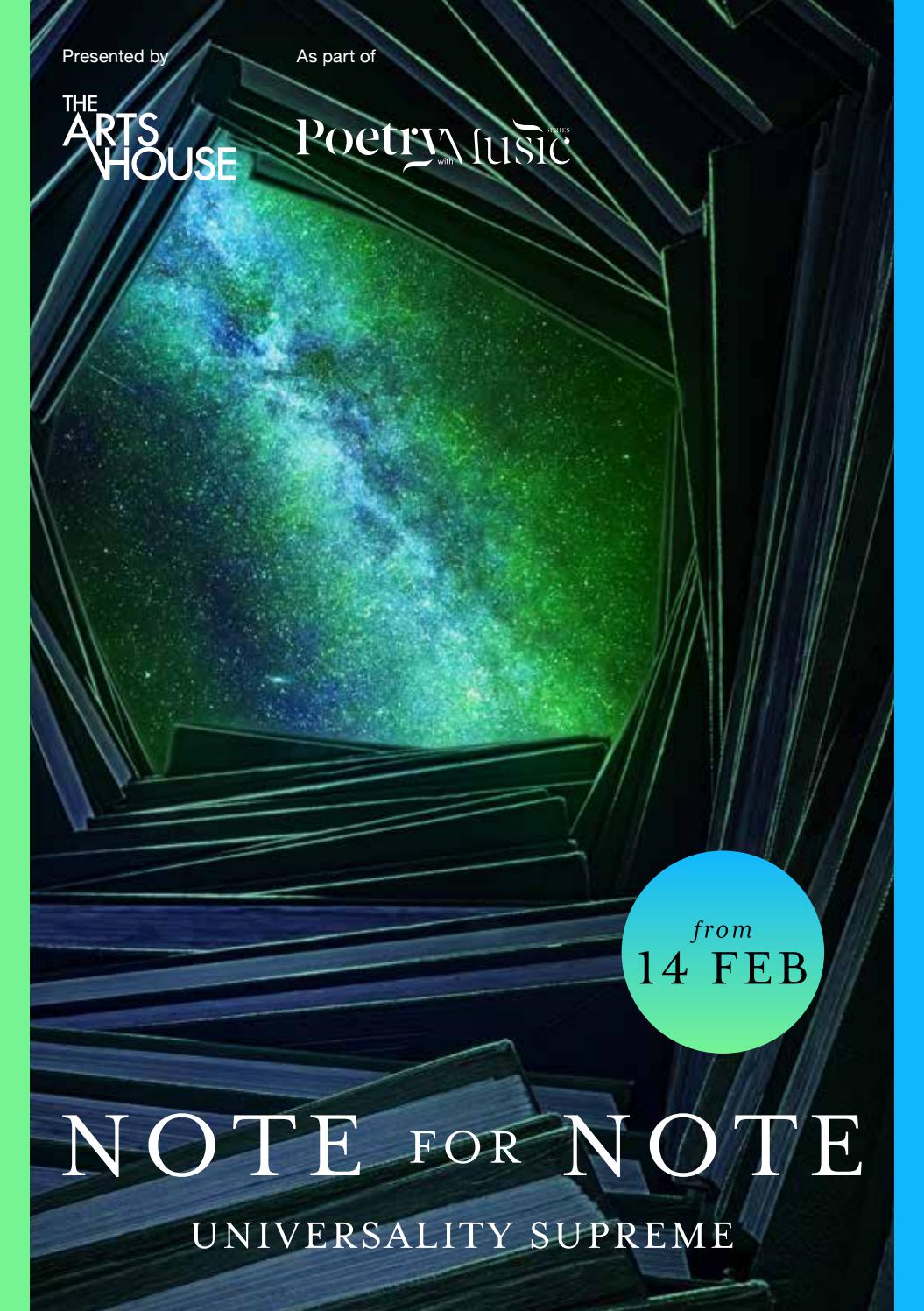 Note for Note: Universality Supreme by Arts House Limited - Issuu