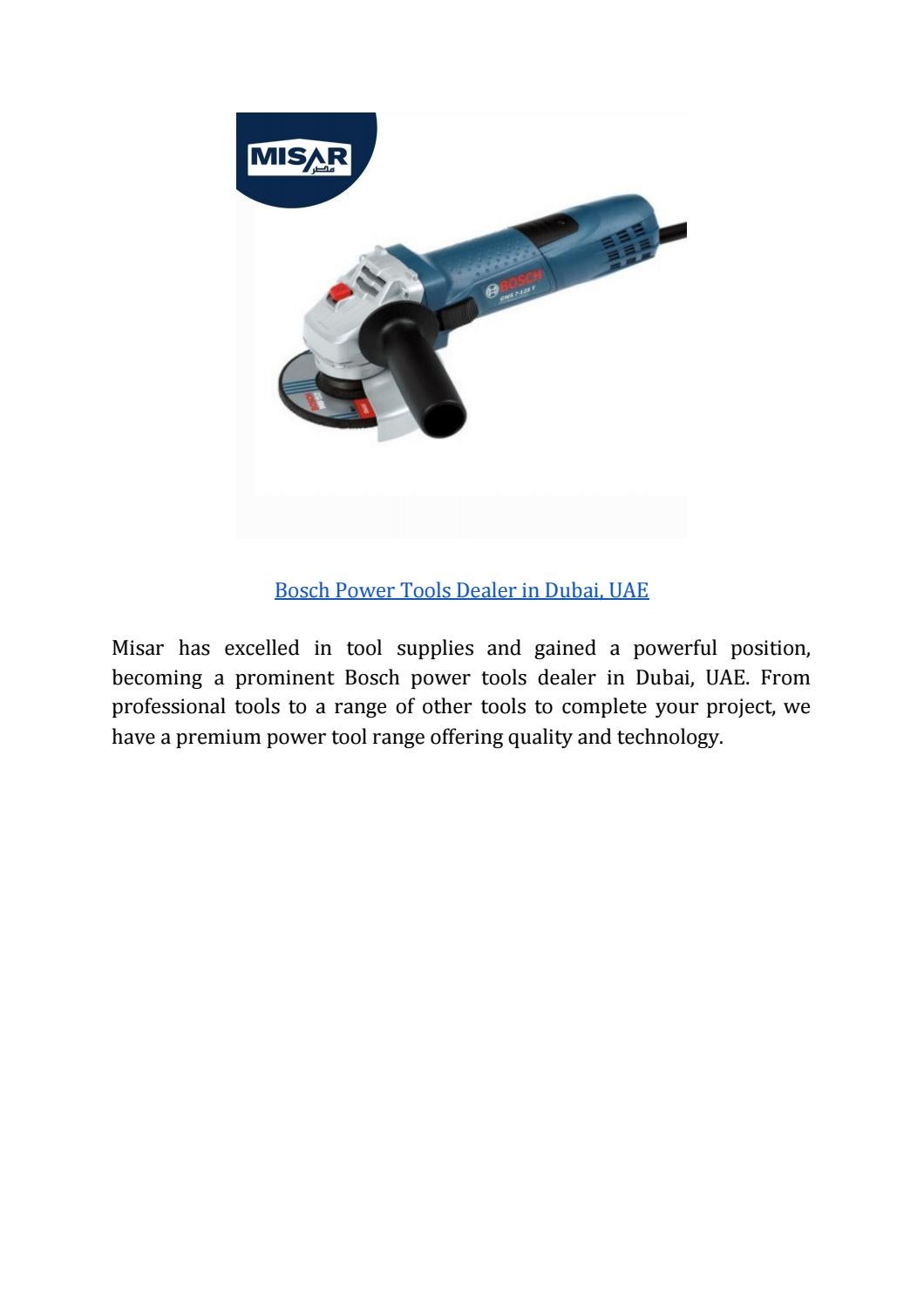 Bosch Power Tools Dealer in Dubai, UAE by Misar Trading Issuu