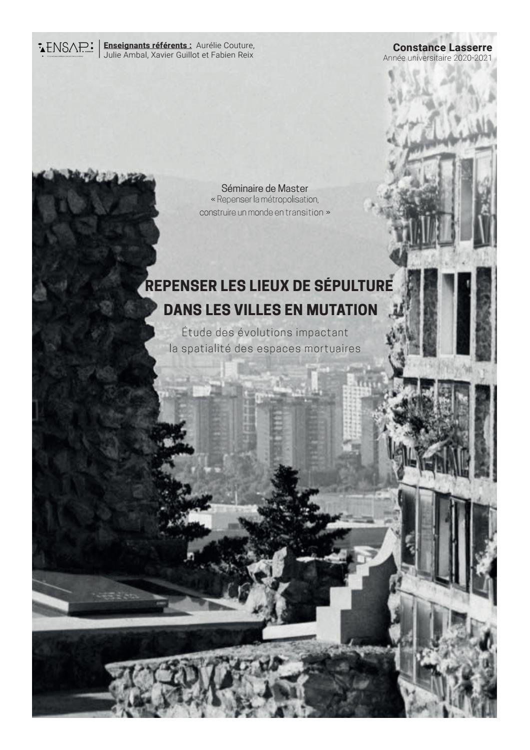 Repenser Les Lieux De Sepulture Dans Les Villes En Mutation By Seminairerlm Issuu