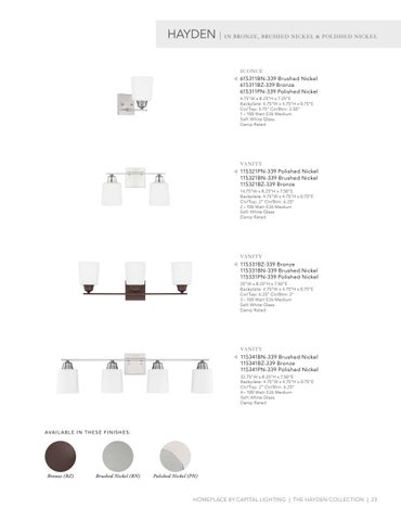 Capital Lighting 2020 Catalog 灯饰目录 · HomePlace by 第 23 页