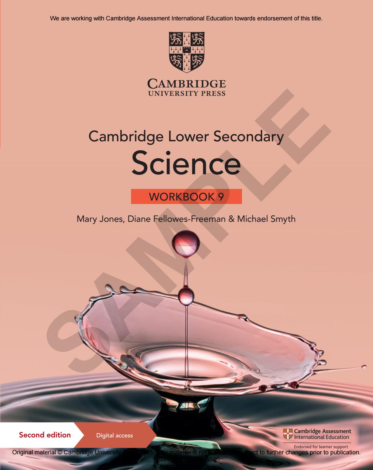 Lower Secondary Science WORKBOOK 9 By Cambridge University Press