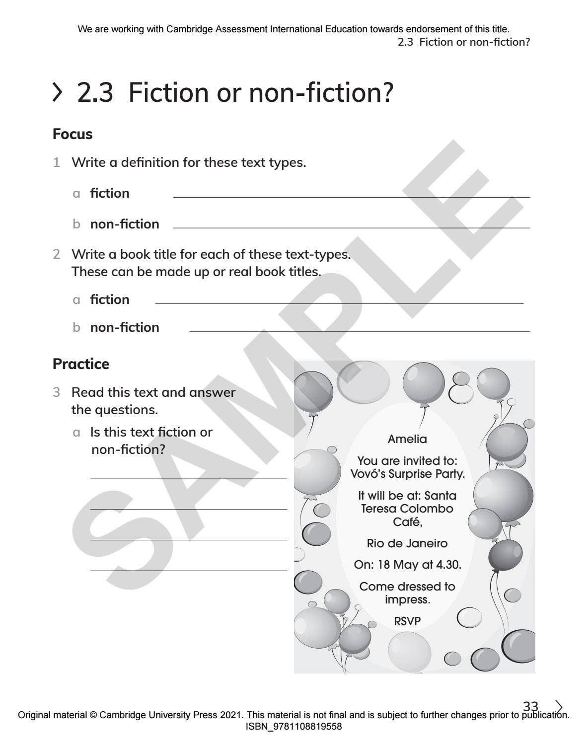 Primary English Workbook 3 Sample by Cambridge International Education ...