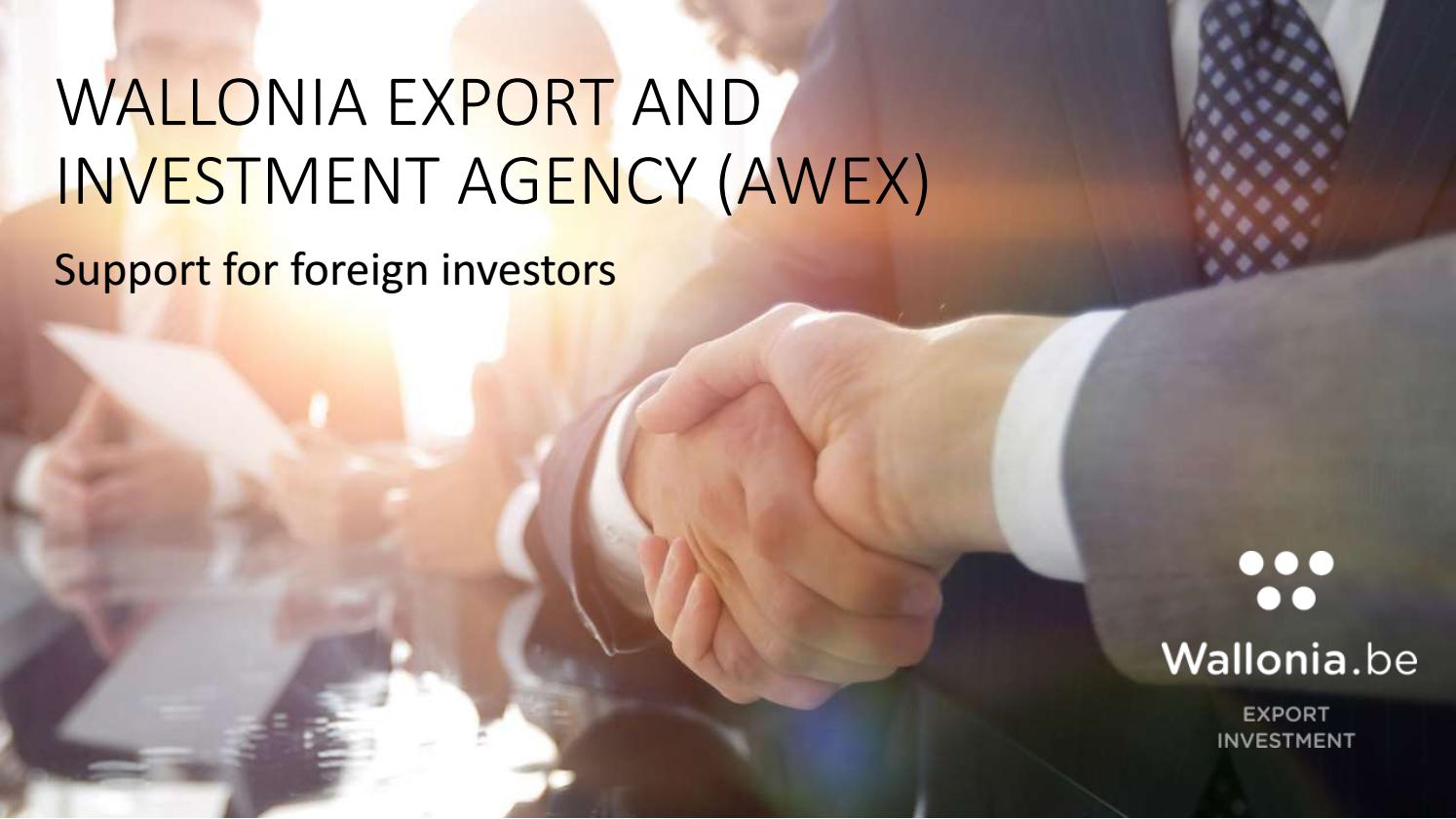 Wallonia Export and Investment Agency Support for foreign investors