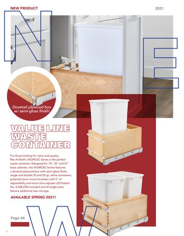 Rev-A-Shelf 灯饰目录 · 21/22 加拿大 Specification 指南 第 22 页