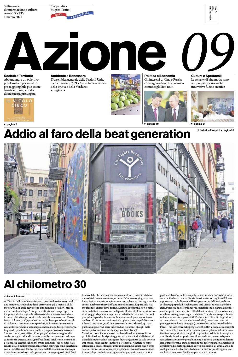 Azione 09 Del 1 Marzo 2021 By Azione Settimanale Di Migros Ticino Issuu