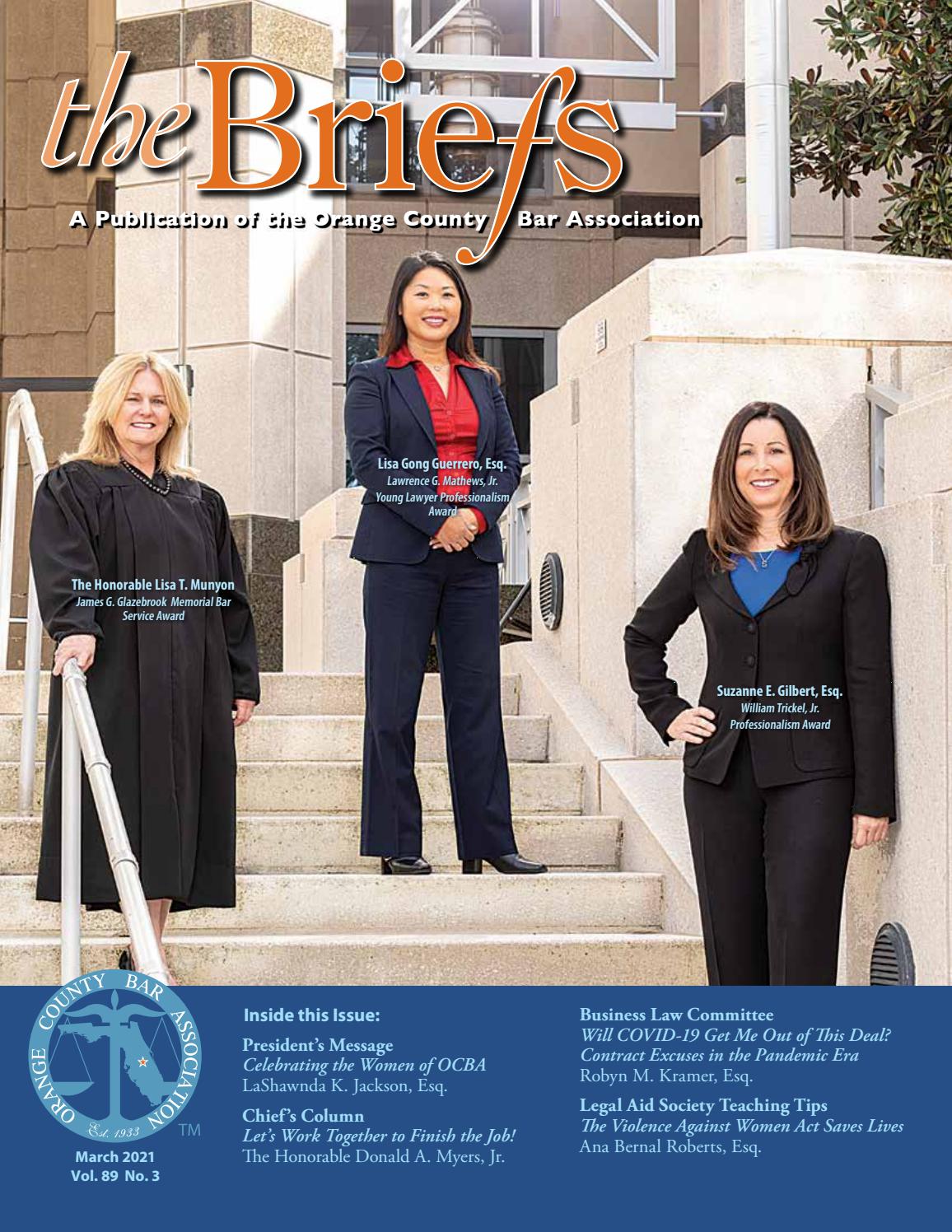 The Orange County Bar Association The Briefs March 2021 by Orange Co Bar Association Orlando