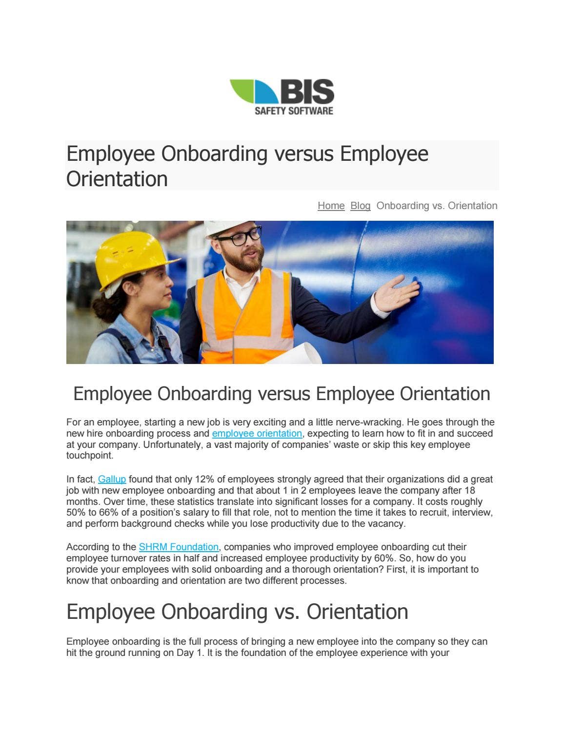 New Employee Orientation vs Worker Onboarding - BIS Safety Software by ...