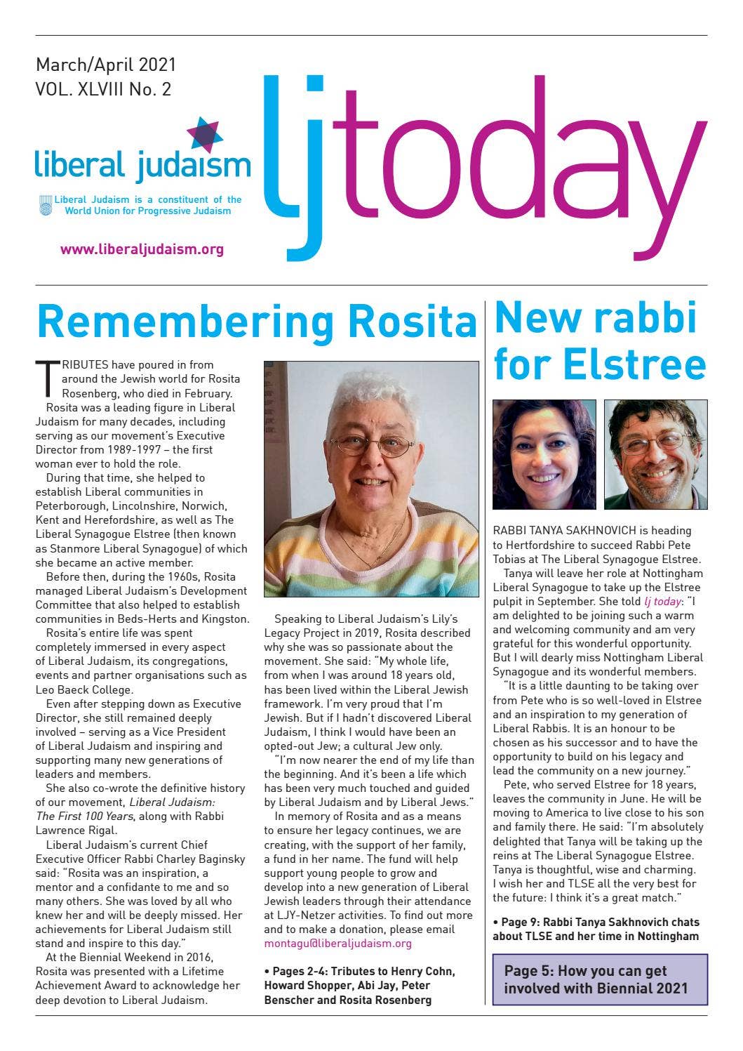 LJ Today Mar/Apr 2021 by Liberal Judaism - Issuu