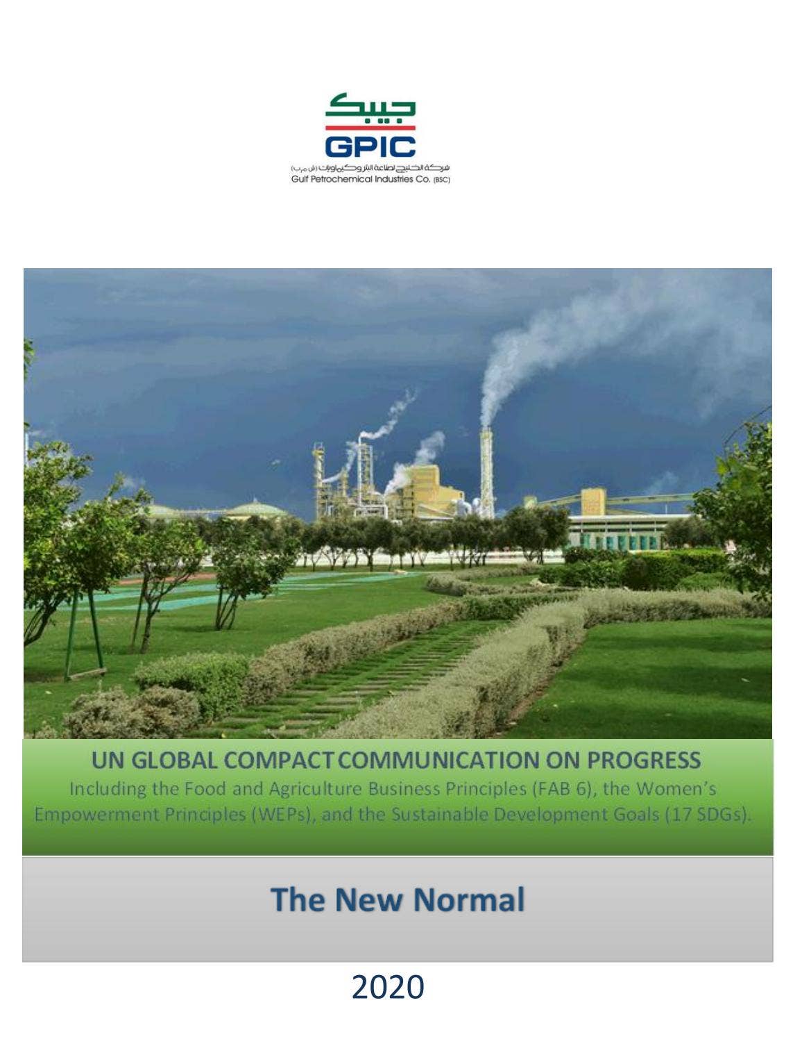 United Nations Global Compact Communication on Progress - 2020 by GPIC ...