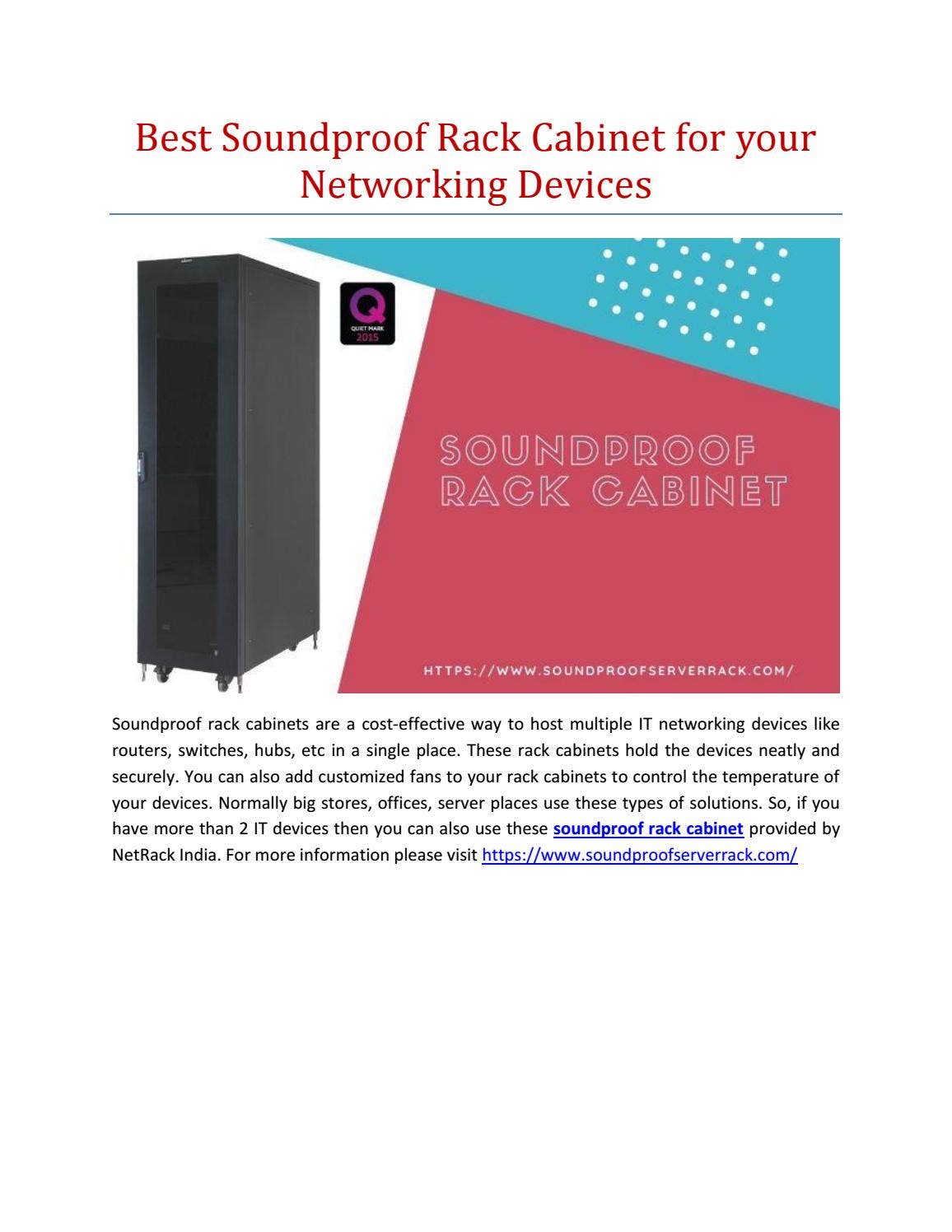 Soundproof Rack Best Soundproof Rack Cabinet for your Networking Devices by soundproof ...