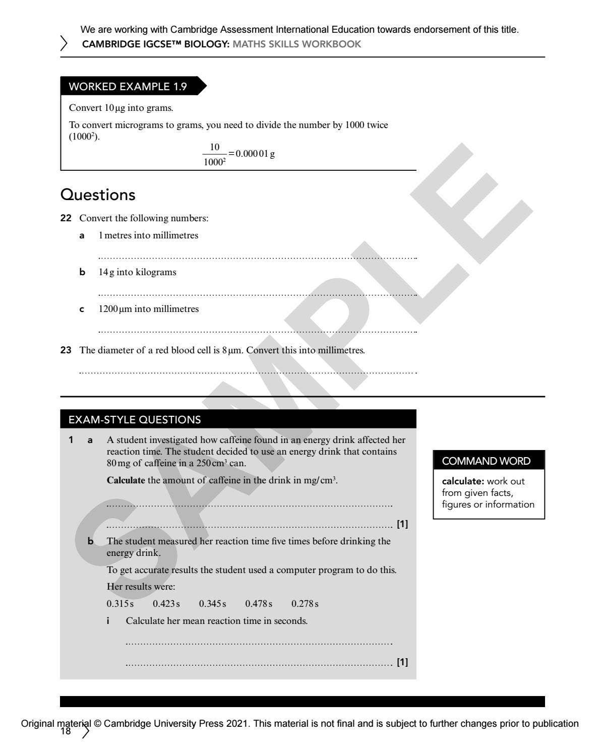 IGCSE Biology MULTI-COMPONENT SAMPLE by Cambridge International ...