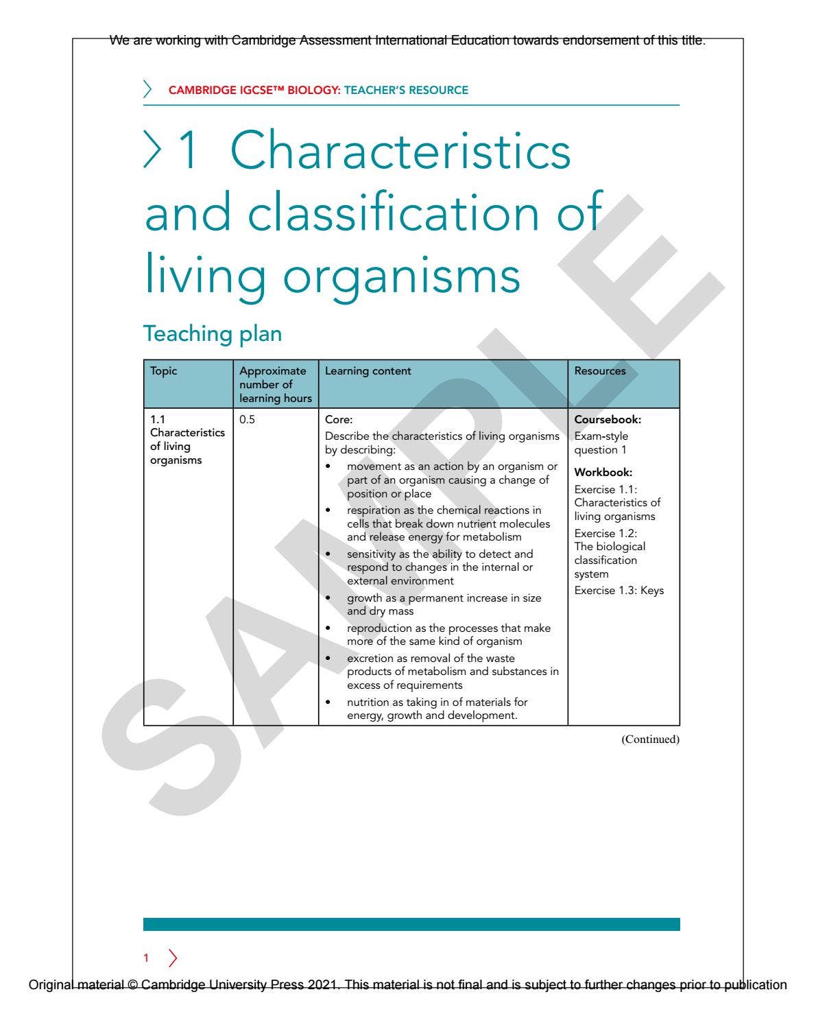 IGCSE Biology MULTI-COMPONENT SAMPLE by Cambridge International ...
