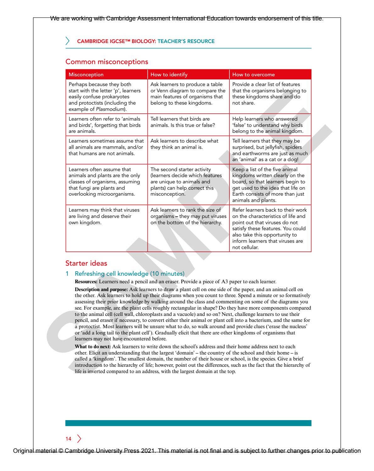 IGCSE Biology MULTI-COMPONENT SAMPLE by Cambridge International ...