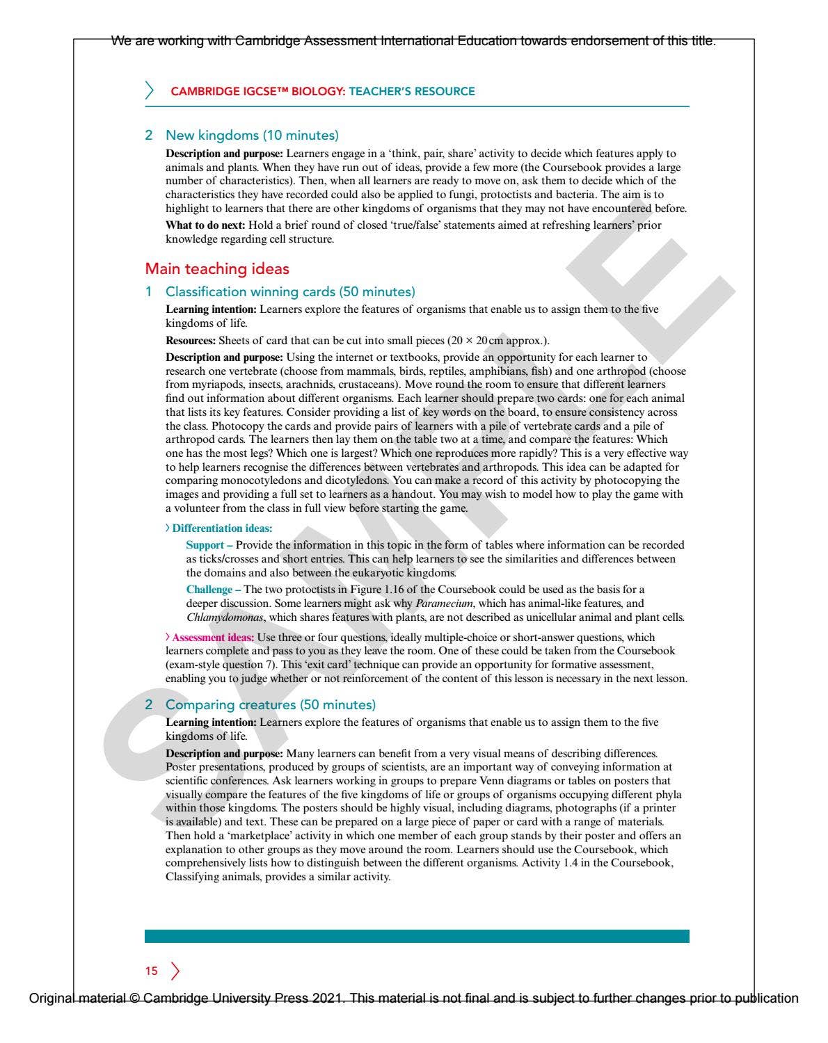 IGCSE Biology MULTI-COMPONENT SAMPLE by Cambridge International ...