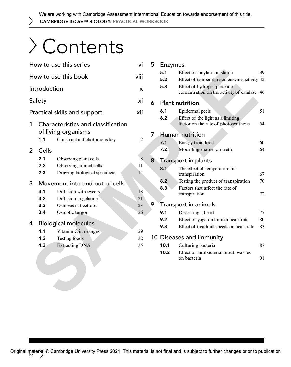 IGCSE Biology MULTI-COMPONENT SAMPLE by Cambridge International ...