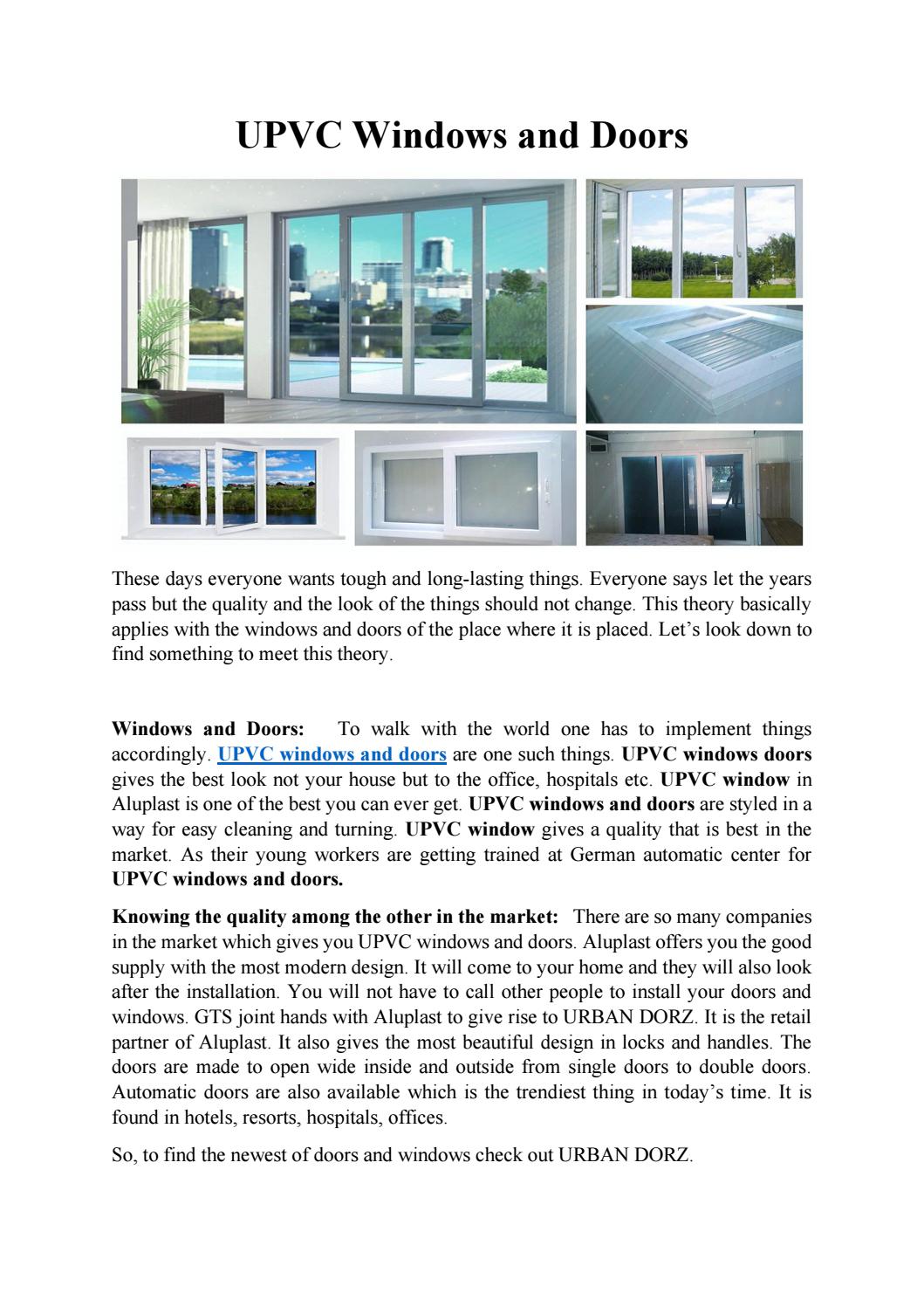 Upvc Window Brochure.pdf UPVC Windows and Doors by upvcwindowmanufacturer - Issuu