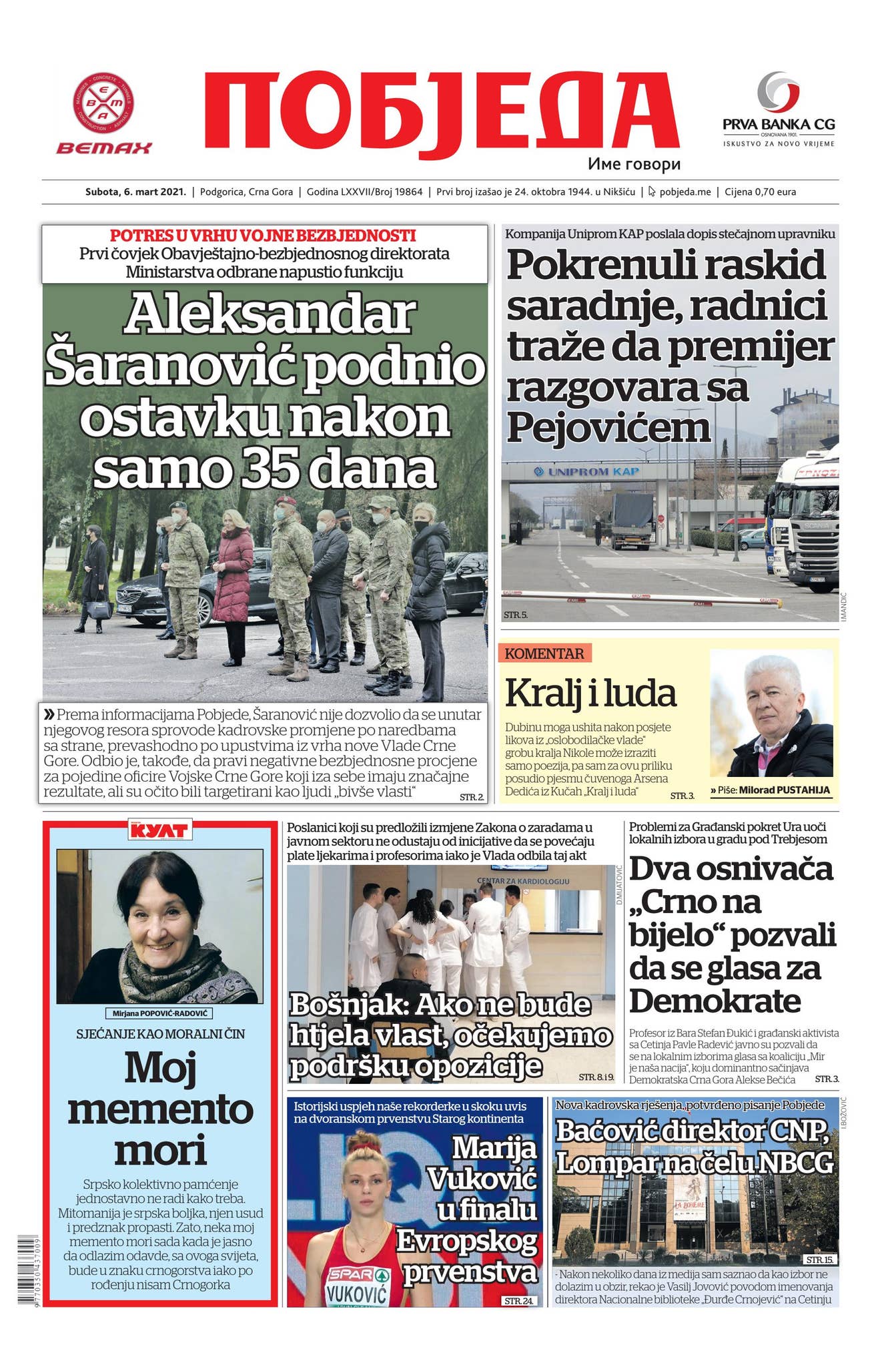 Dnevni list Pobjeda 06.03.2021. by Pobjeda - Issuu