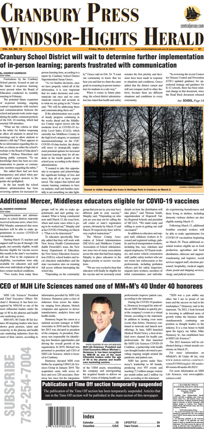 The Cranbury Press & Windsor Hights Herald 352021 by centraljersey