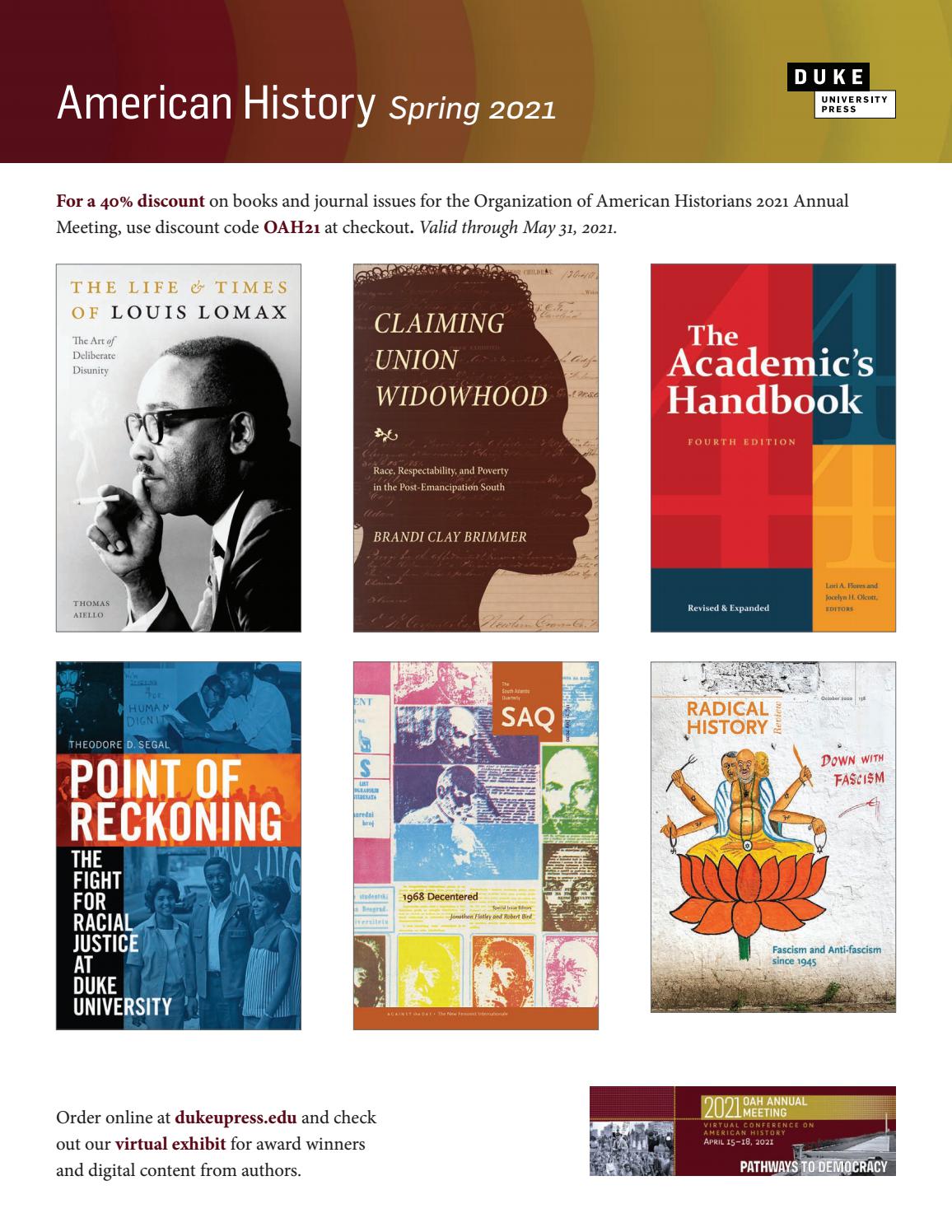 Duke University Press American History Catalog 2021 by Duke University Press Issuu