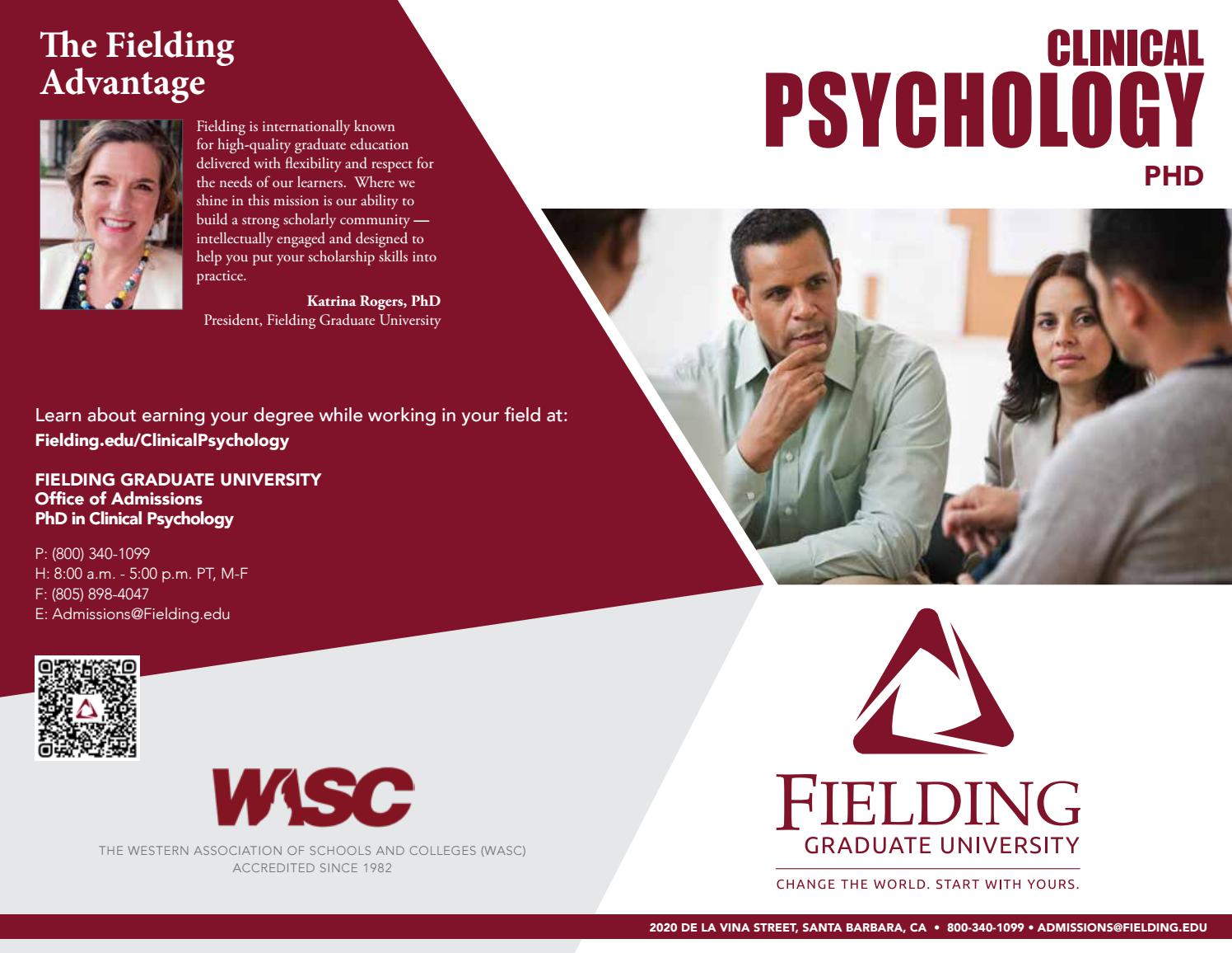 PhD Clinical Psychology Program Brochure By Fielding Graduate 