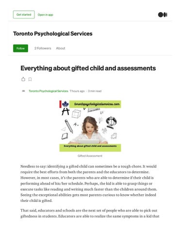 Everything About Gifted Child And Assessments By Torontopsychological Issuu