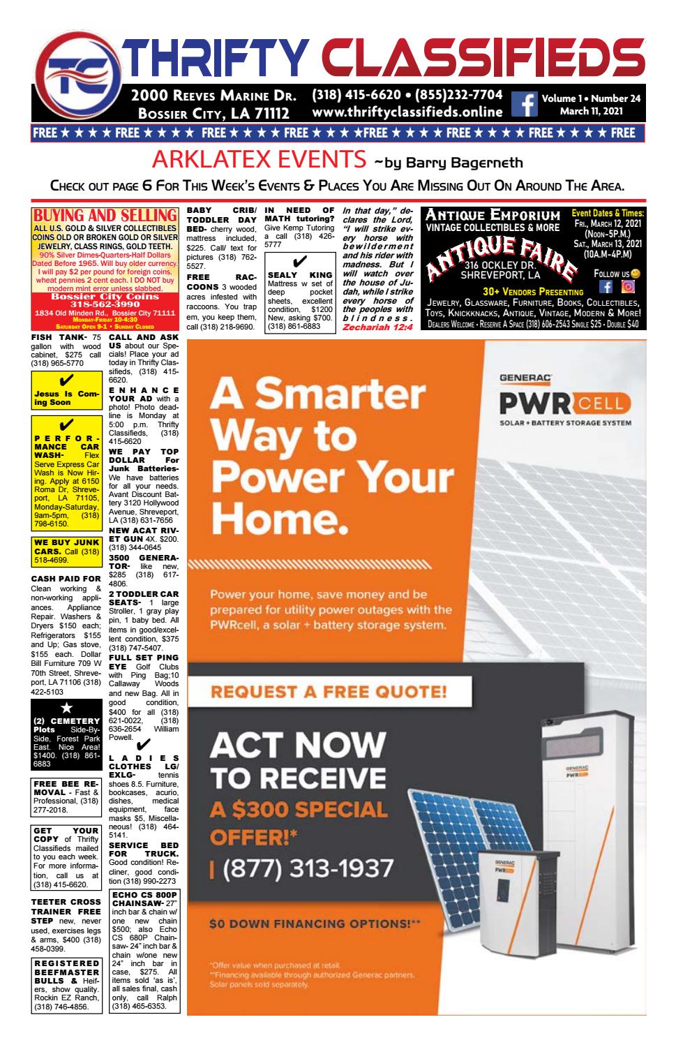Thrifty Classifieds Shreveport & Bossier March 11th 2021 by Thrifty