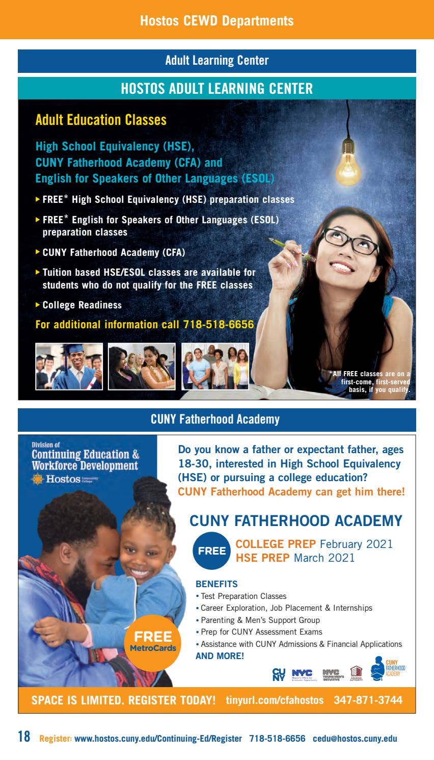 Spring 2021 Online Programs Continuing Education Catalog by Hostos