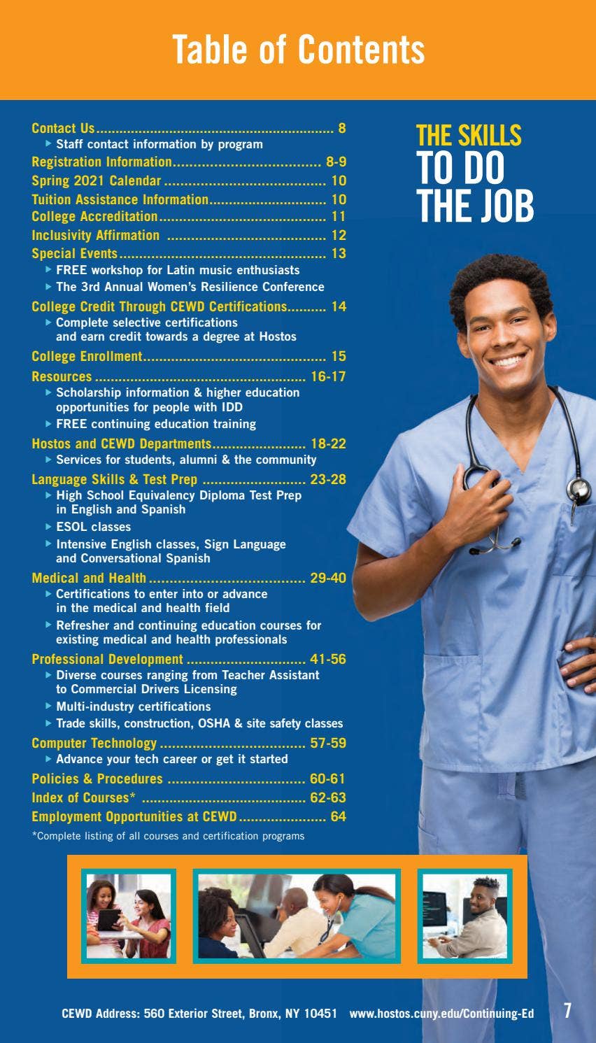 Spring 2021 Online Programs Continuing Education Catalog by Hostos