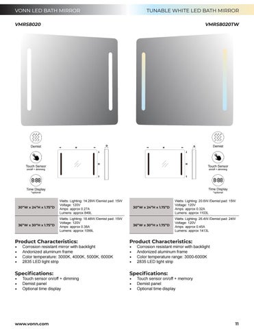 VonnLighting VONN - LED 卫浴 Mirrors 目录 第 11 页