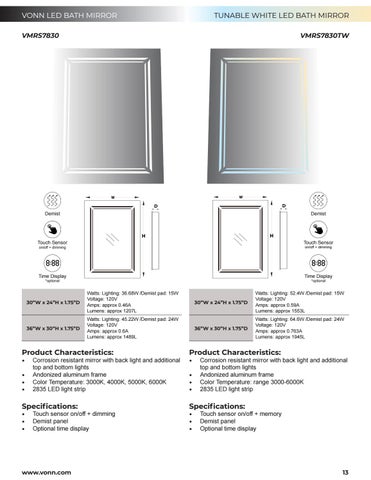 VonnLighting VONN - LED 卫浴 Mirrors 目录 第 13 页