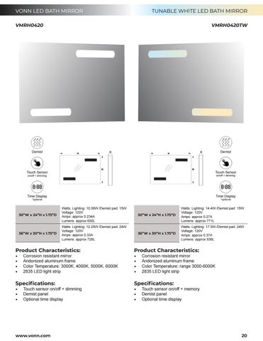 VonnLighting VONN - LED 卫浴 Mirrors 目录 第 20 页