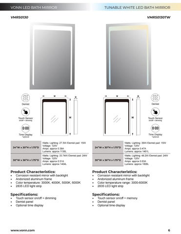 VonnLighting VONN - LED 卫浴 Mirrors 目录 第 6 页