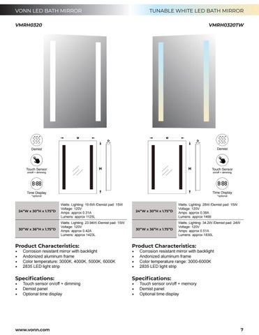VonnLighting VONN - LED 卫浴 Mirrors 目录 第 7 页